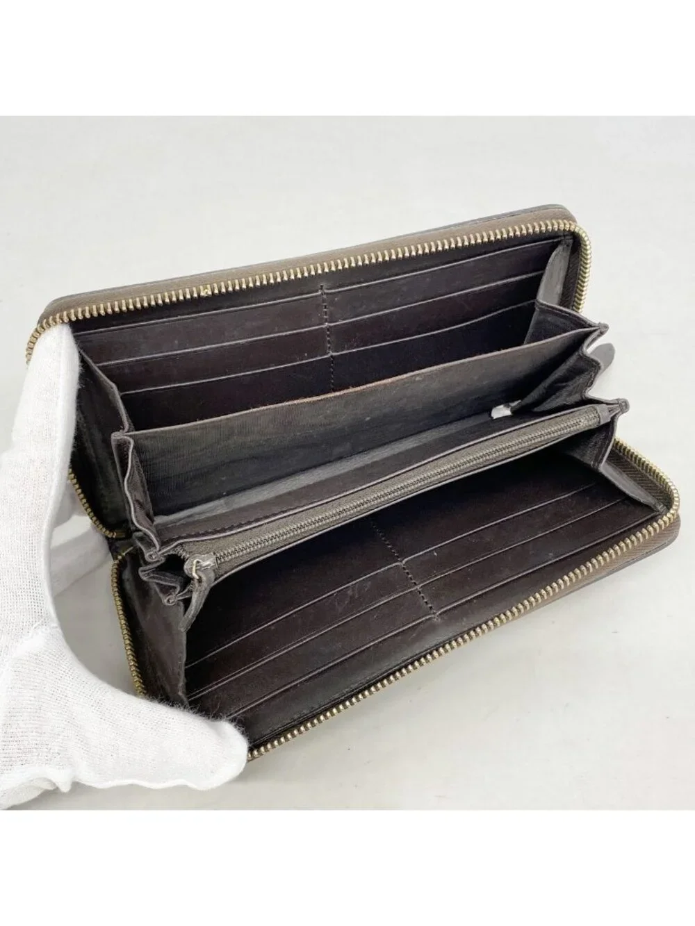 Gucci Wallet GG Canvas Sherry Line Brown Gold
